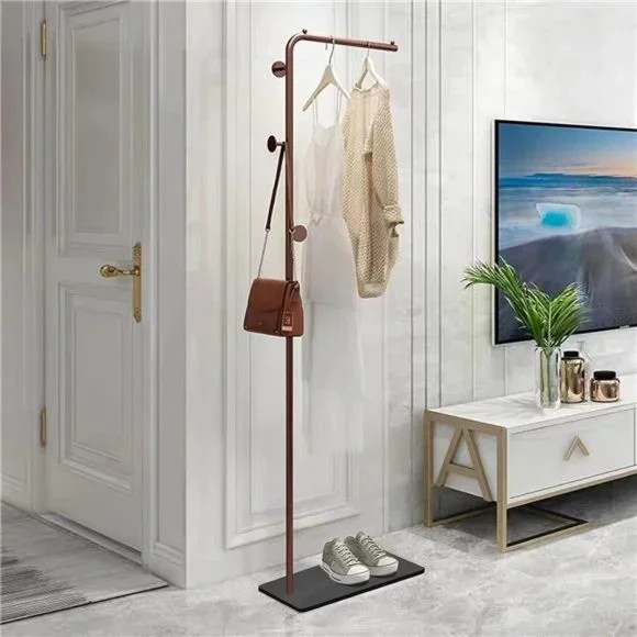 Metal Coat Rack Freestanding, Coat Rack Stand with Marble Base, 67” (Brown)
